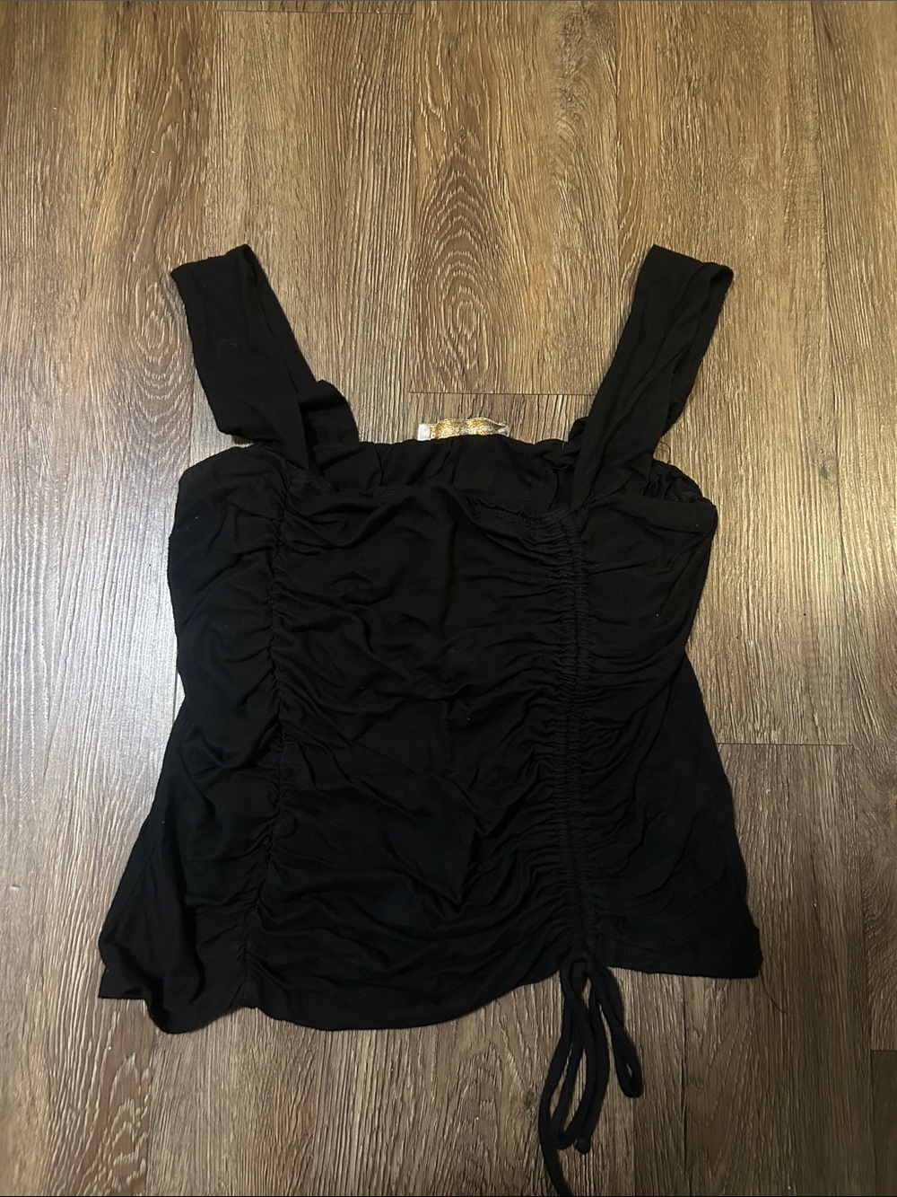 Black Ruched Tank Top - Women size medium